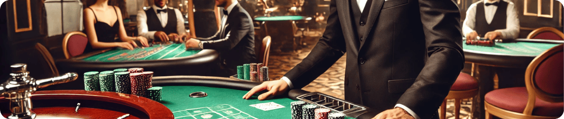 The job of a croupier requires attentiveness, quick
                    reactions, and the ability to work under stress, but
                    at the same time it can bring pleasure and a decent
                    income, including tips.